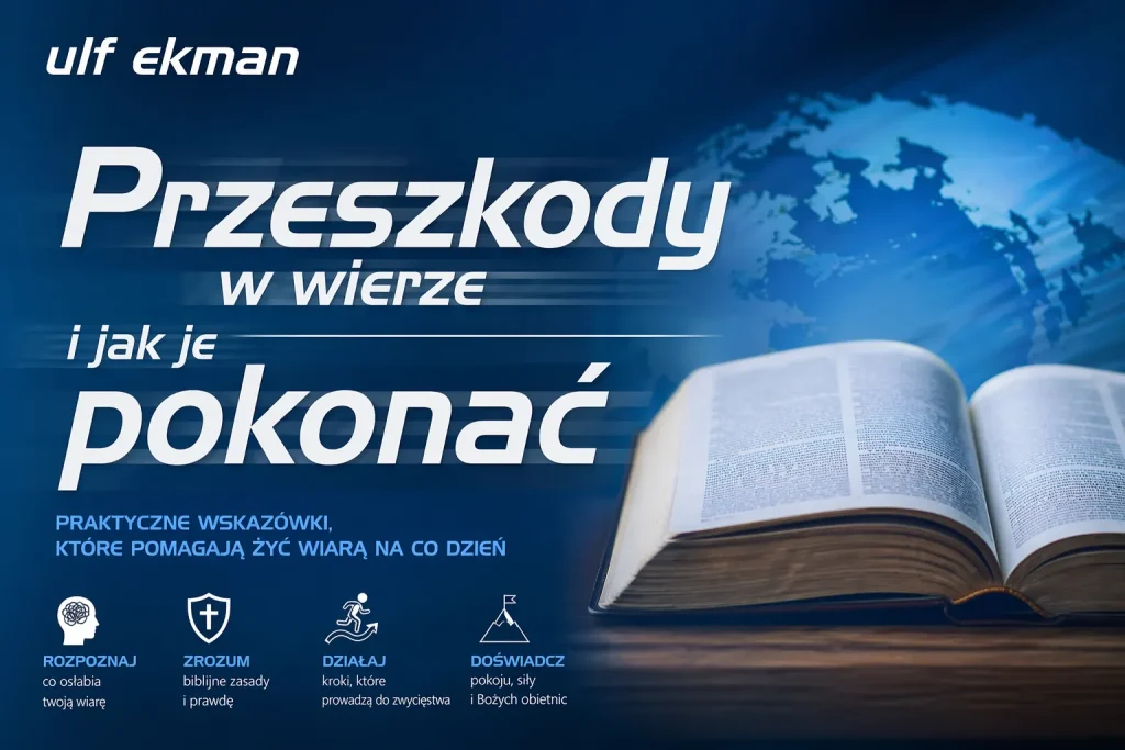 Przeszkody w wierze i jak je pokonać – otwarta Biblia i inspirująca grafika duchowa