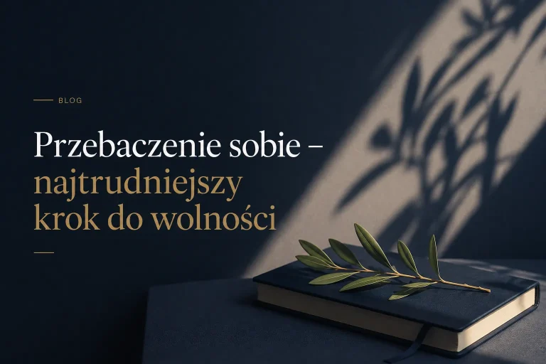 Przebaczenie sobie – minimalistyczna grafika blogowa o odzyskiwaniu wolności i pokoju serca